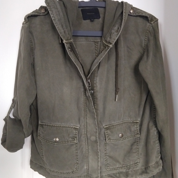Talula Jackets & Blazers - Talula Carbon Zip Hooded Jacket Military Inspired